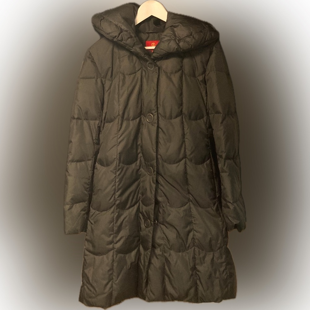 Cole Haan black puffer coat with high neck size L